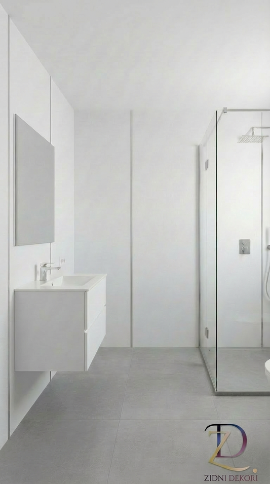 Zidna obloga SPC - Bijeli reljef s 3D efektom