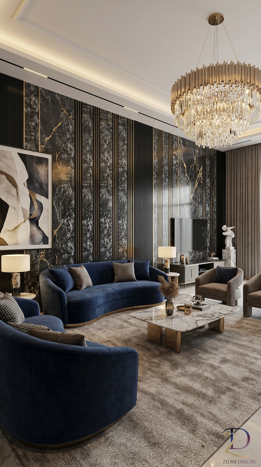 Zidna obloga EPS - Crno-zlatni reljef